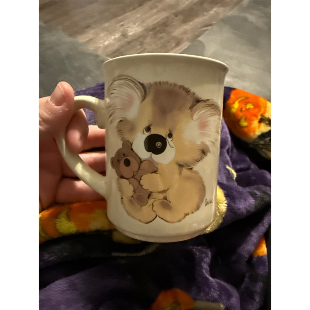 Vintage George Good Message Mugs Koala Teddy Bear Hug Coffee Cup Japan Arline‎